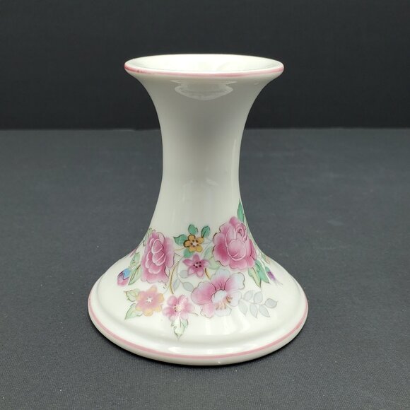Elizabeth Arden Pink Floral Candlesticks Pink Flowers Taper Candle Holders - Picture 7 of 10